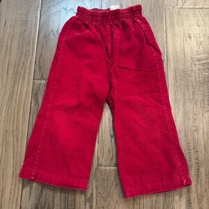 Vintage Prolific‎ Kids Corduroy Pants Red Elastic Waist Wide Leg Japan Retro